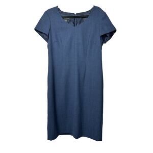 Laura Ashley New Wool MIDI Dress Size 10 Minimalist Classic‎ Party Event Navy